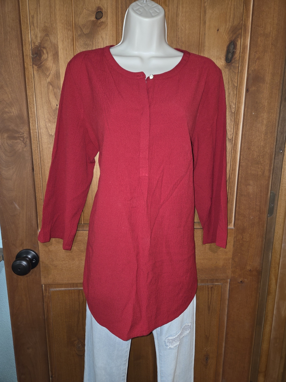 Liz Claiborne‎ Crimson Red Long-Sleeve Tunic